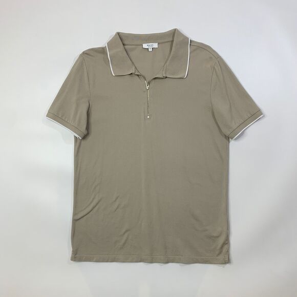 Reiss Shirt Mens S Small Parchment White Egyptian Cotton Quarter Zip Jacob Polo - Picture 2 of 10
